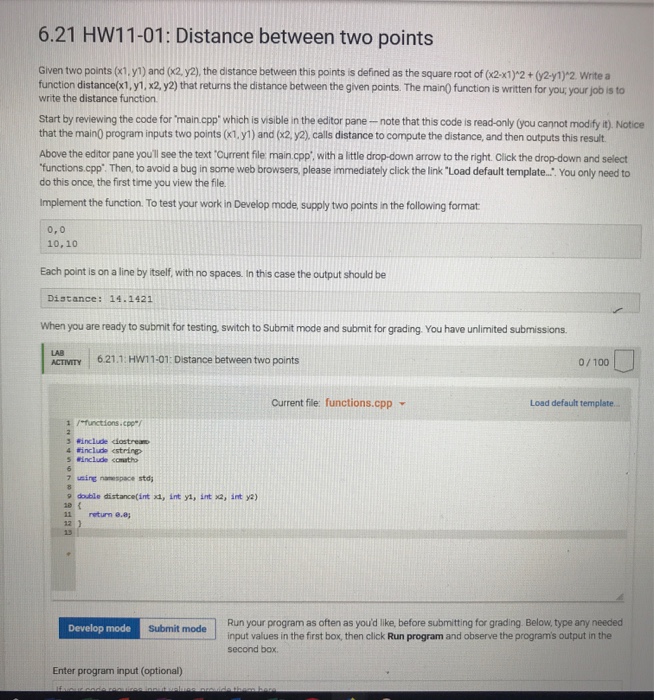  Solve C++ code. See main.cpp and function.cpp. Use function.cpp to enter