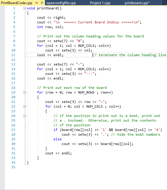 contains information on the placement of 4 boats into a 10x10 character