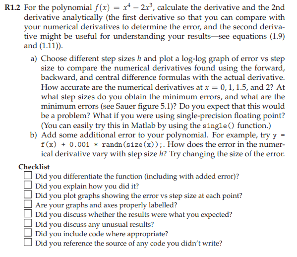  please complete in MATLAB. Please show code snippet and output 1.2