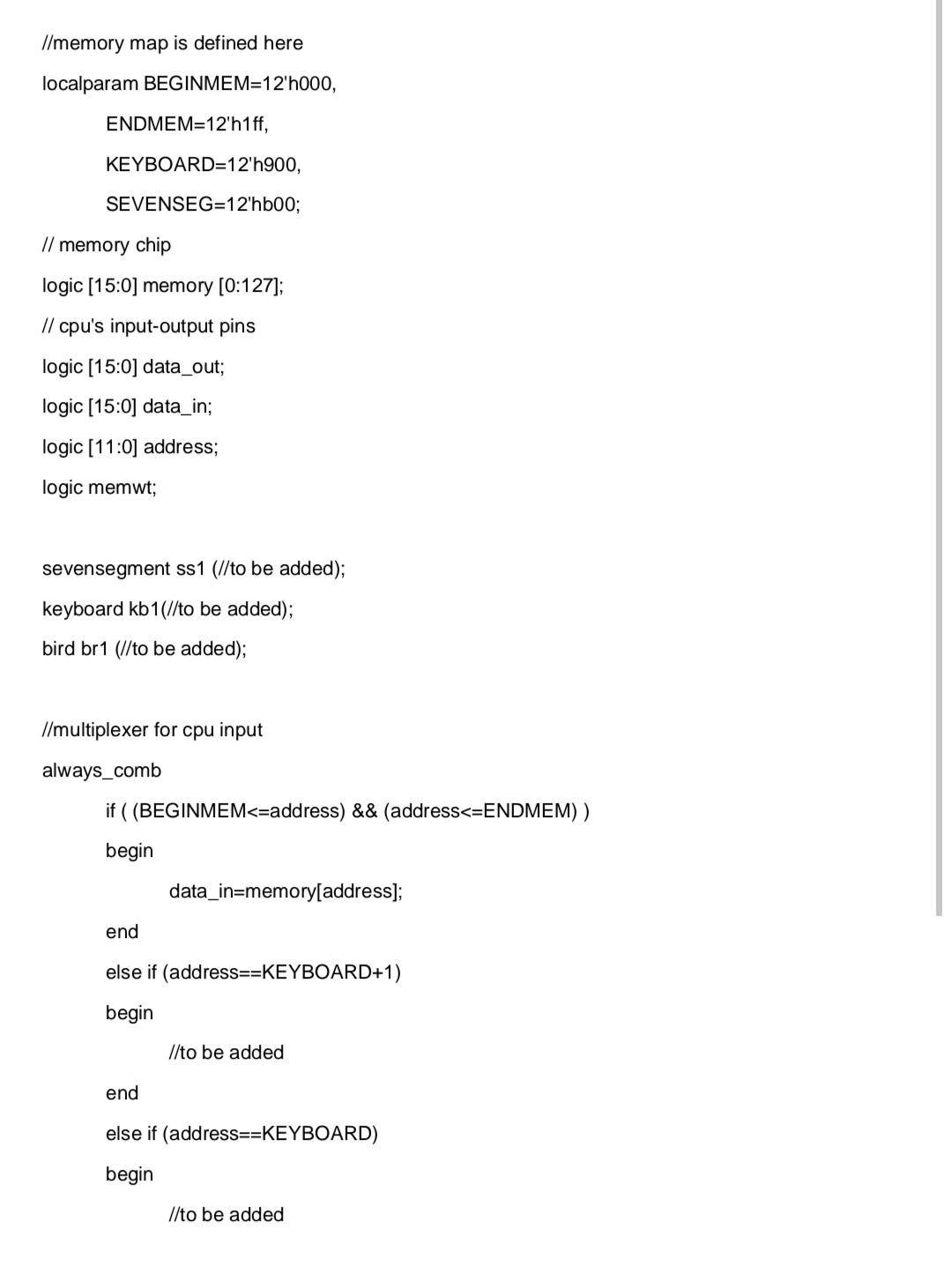 use Bird-CPU to read keystrokes from a ps2 keyboard and draw a