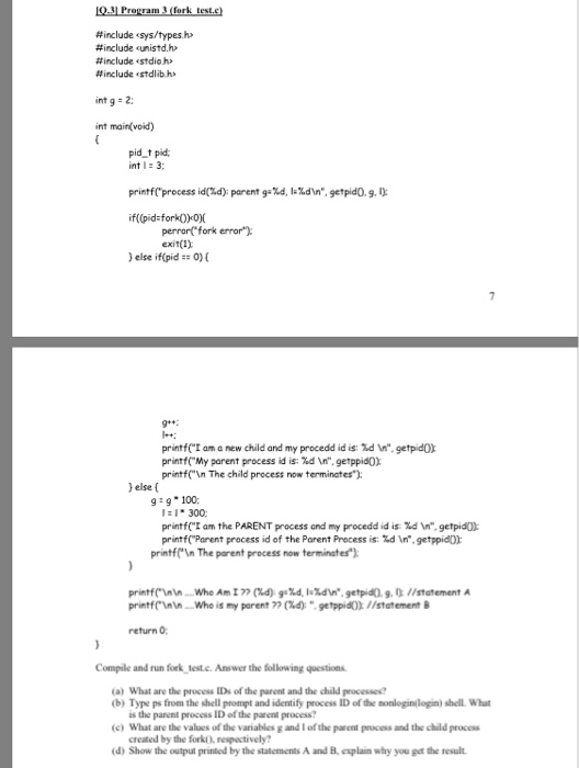  #include (sys/types.h #include (unistd.h> #include (stdio.h> #include (stdlib.h int g 2