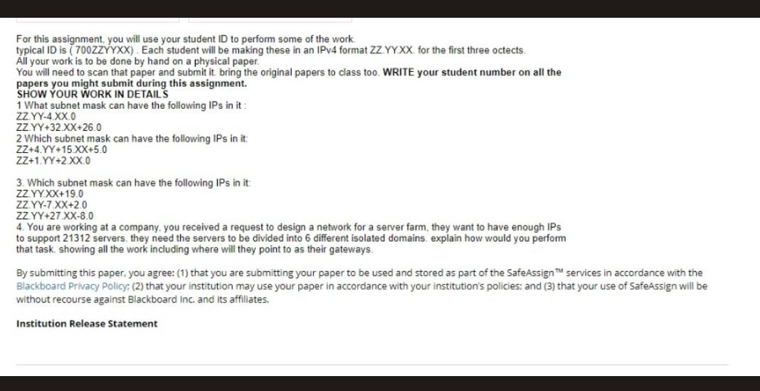 Each student will be required to show, explain and HIGHLIGHT the following