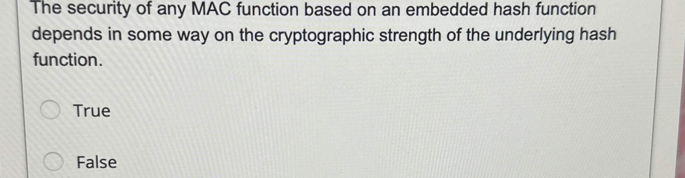  The security of any MAC function based on an embedded hash