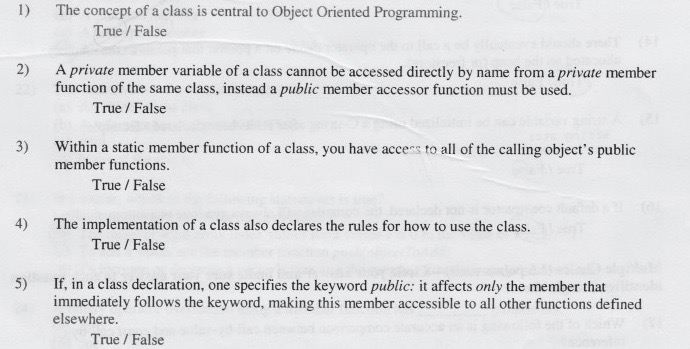 in c++ Object-oriented Programming: 1) The concept of a class is central
