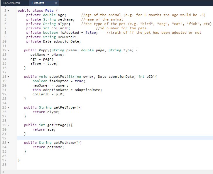The pet store program should start with the user being able to