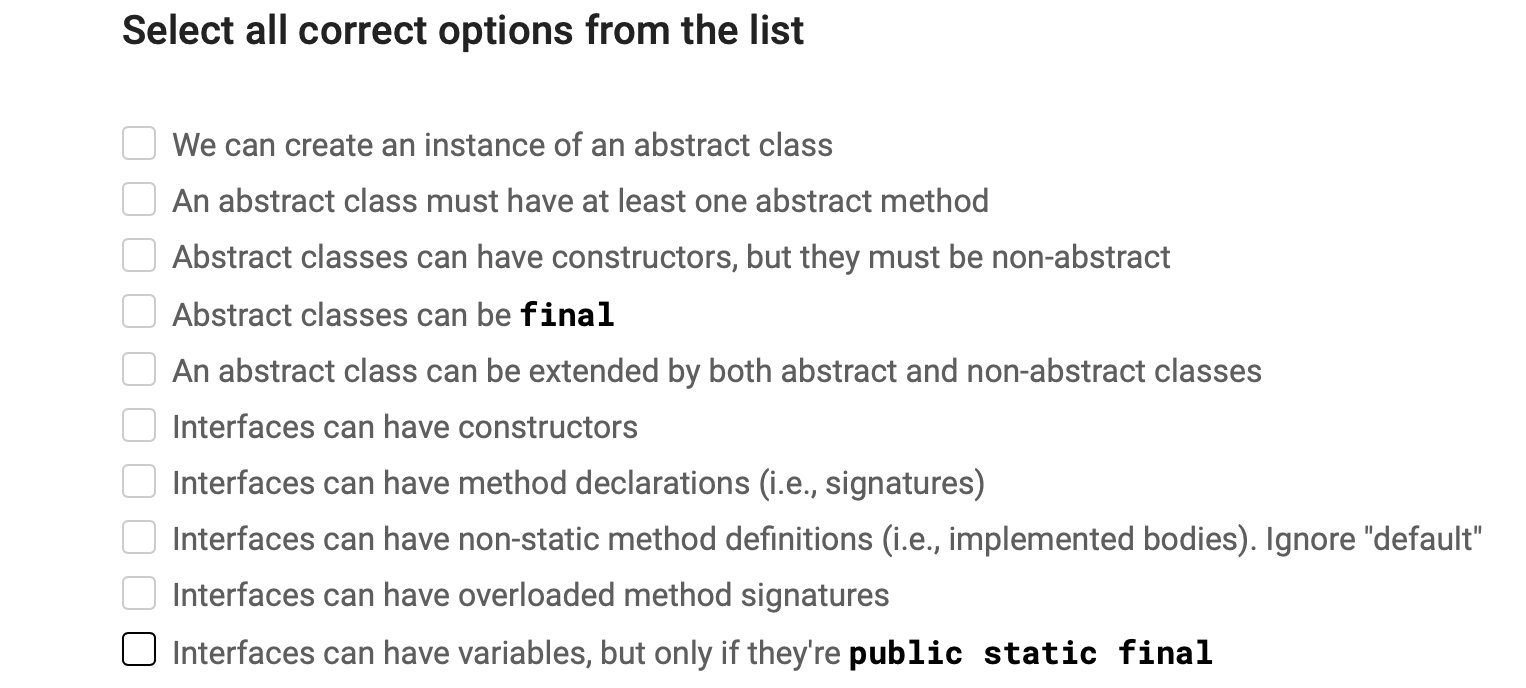  Select all correct options from the list We can create an