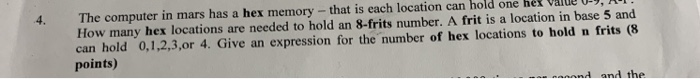  The computer in mars has a hex memory - that is