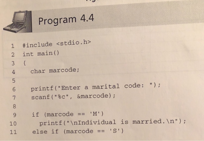  Rewrite Program 4.4 using switch statement. Program 4.4 1 #include 2