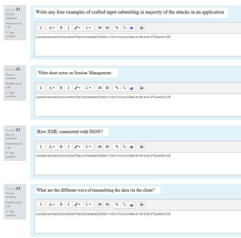 Quest 21 Write any four examples of crafted input submitting in
