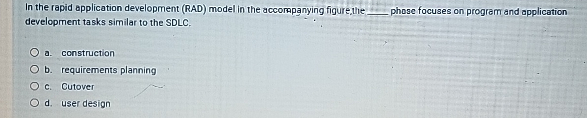  In the rapid application development (RAD) model in the accorapanying figure,