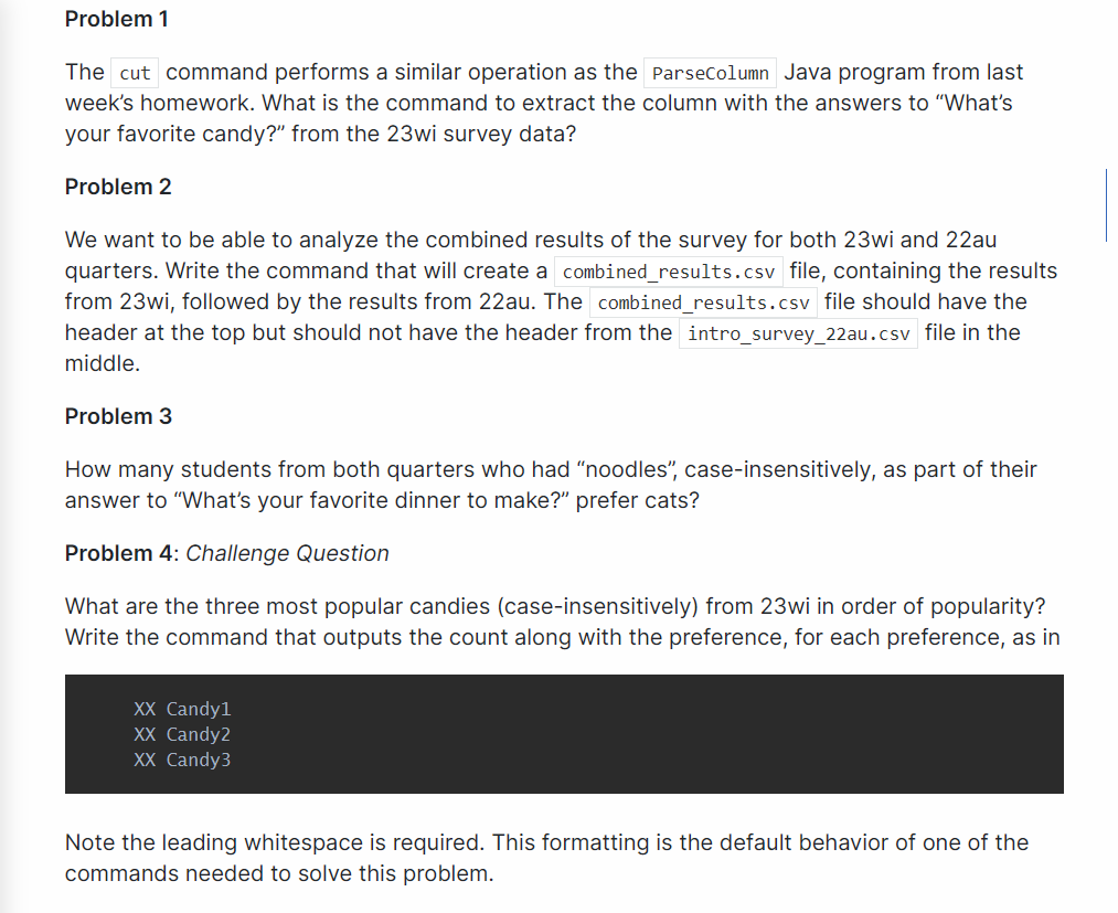  The command performs a similar operation as the Java program from