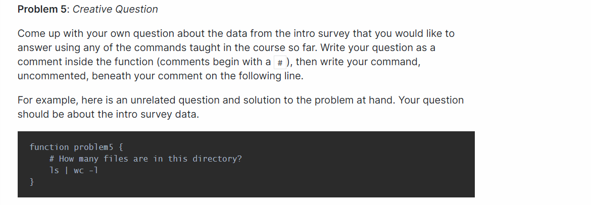 last week's homework. What is the command to extract the column with