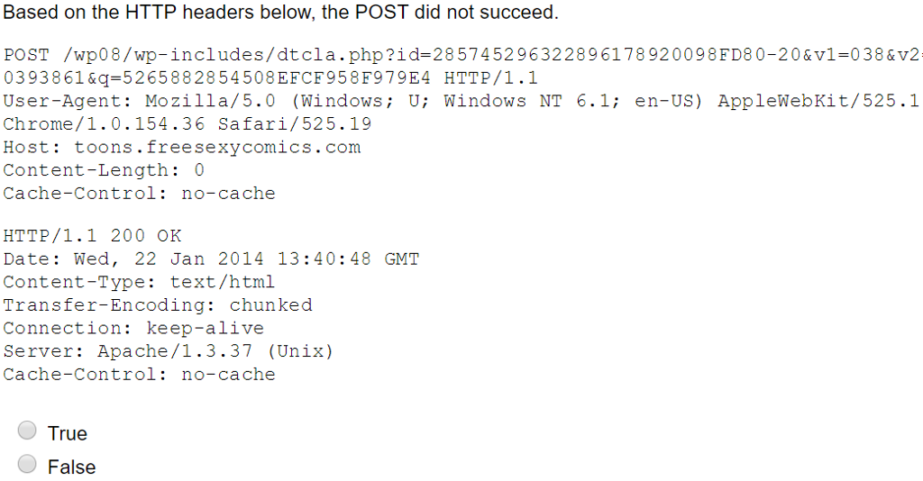 Based on the HTTP headers below, the POST did not succeed.