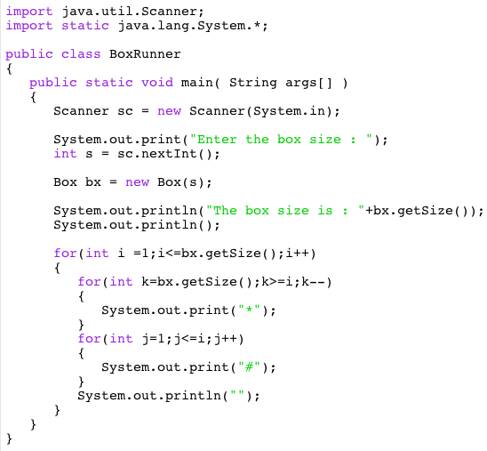 output loop that runs num times loop output += "*" loop k