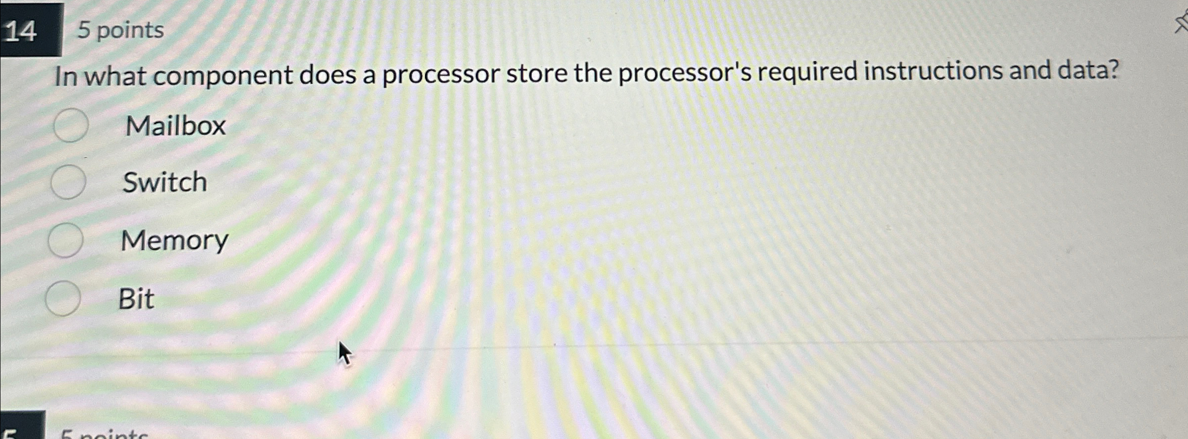  In what component does a processor store the processor's required instructions