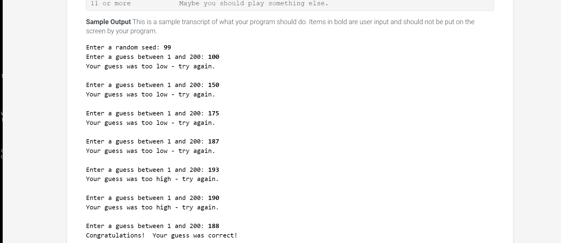 Java program using a loop that will play a simple Guess The