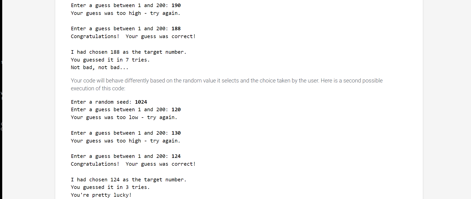 Number game. Create a new project named GuessANumber and create a new
