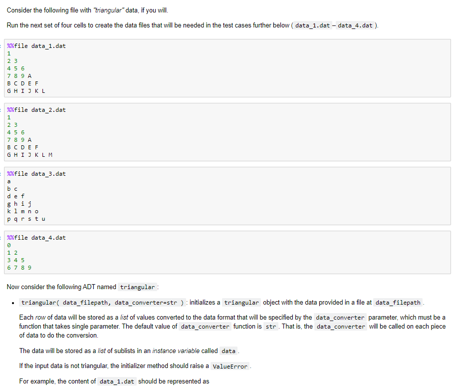  Consider the following file with "triangular" data, if you will. Run