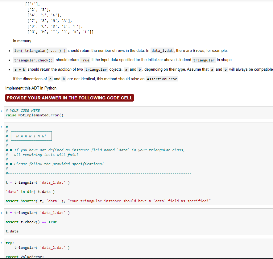 the next set of four cells to create the data files that