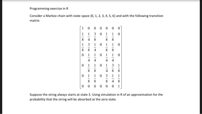  Stochastic Proceses Use R studio Programming exercise in R Consider a