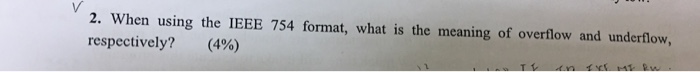  2. When using the IEEE 754 format, what is the meaning