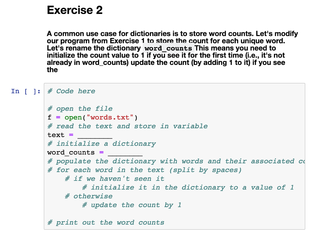 %%% Python Jupyter notebook %%% words.txt - file Writing programs or programming