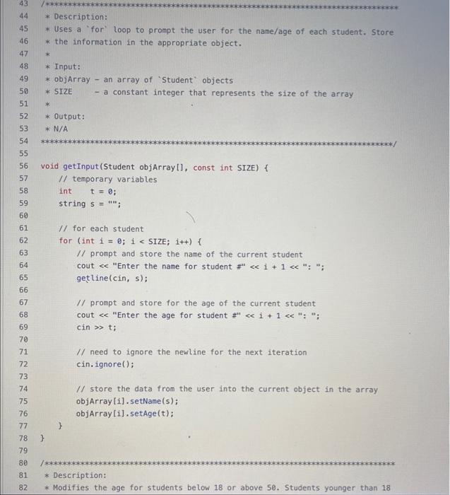 you. Using class separation, implement a Student class according to the following