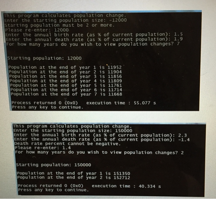 includes a function In a population, the birthrate is the percentage increase