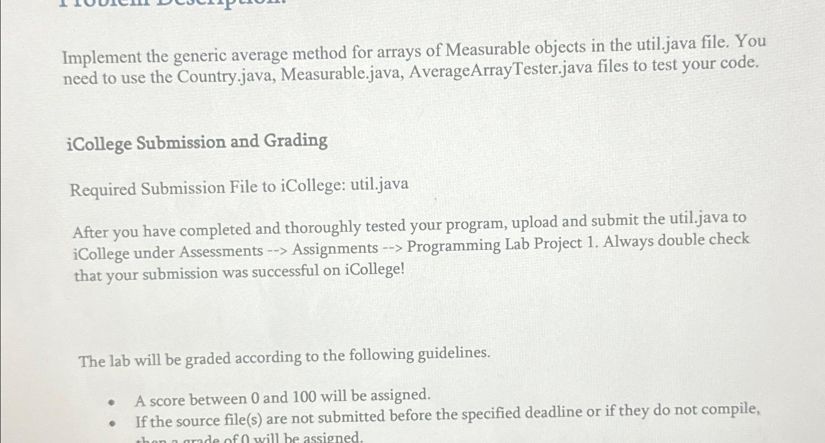  Implement the generic average method for arrays of Measurable objects in