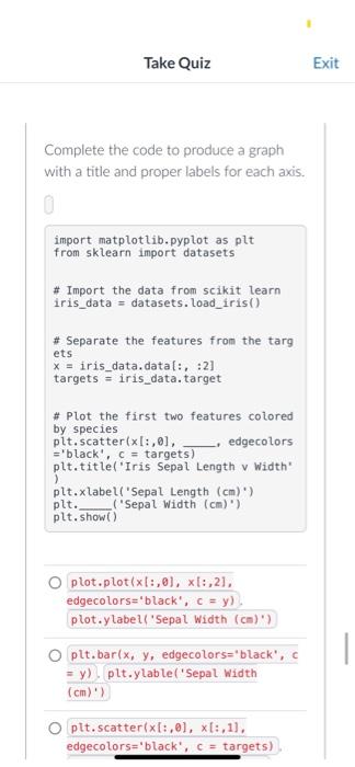 35)answer pls Complete the code to produce a graph with a title