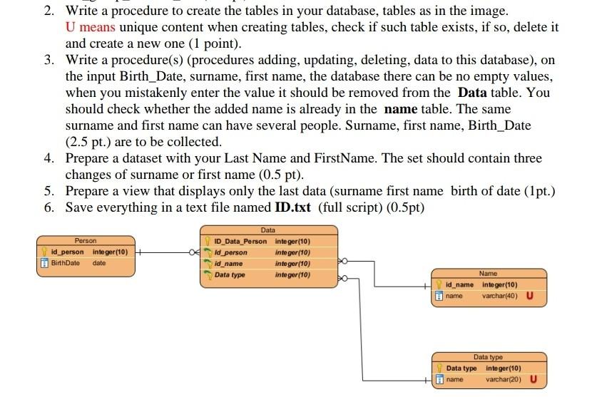 This is my database Homework 2. Write a procedure to create the