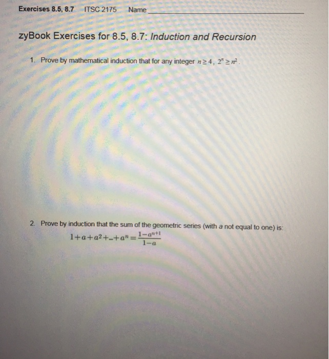  This Is for ITSC 2175 - logic and algorithms Exercises 8.6,