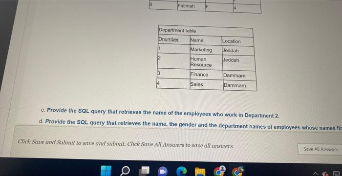 following two tables: b. Insert the following elements in the two tables: