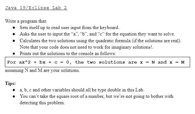 Write a program that: - Sets itself up to read user