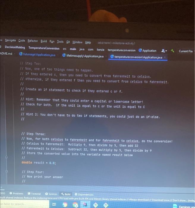 Wigate Sode Befactor Build Run Iocls Git Window Help rebdtermimitatone-activity? atkage con.