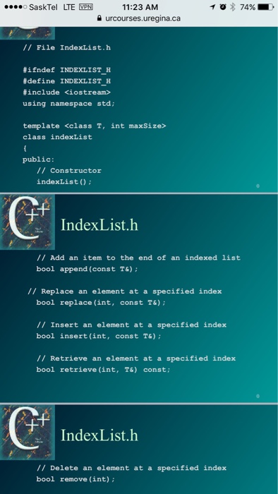 on UR Courses) with the following functions . Concatenate two indexed lists.