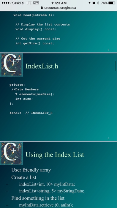 indexList but not implemented) Find the position of a target using the