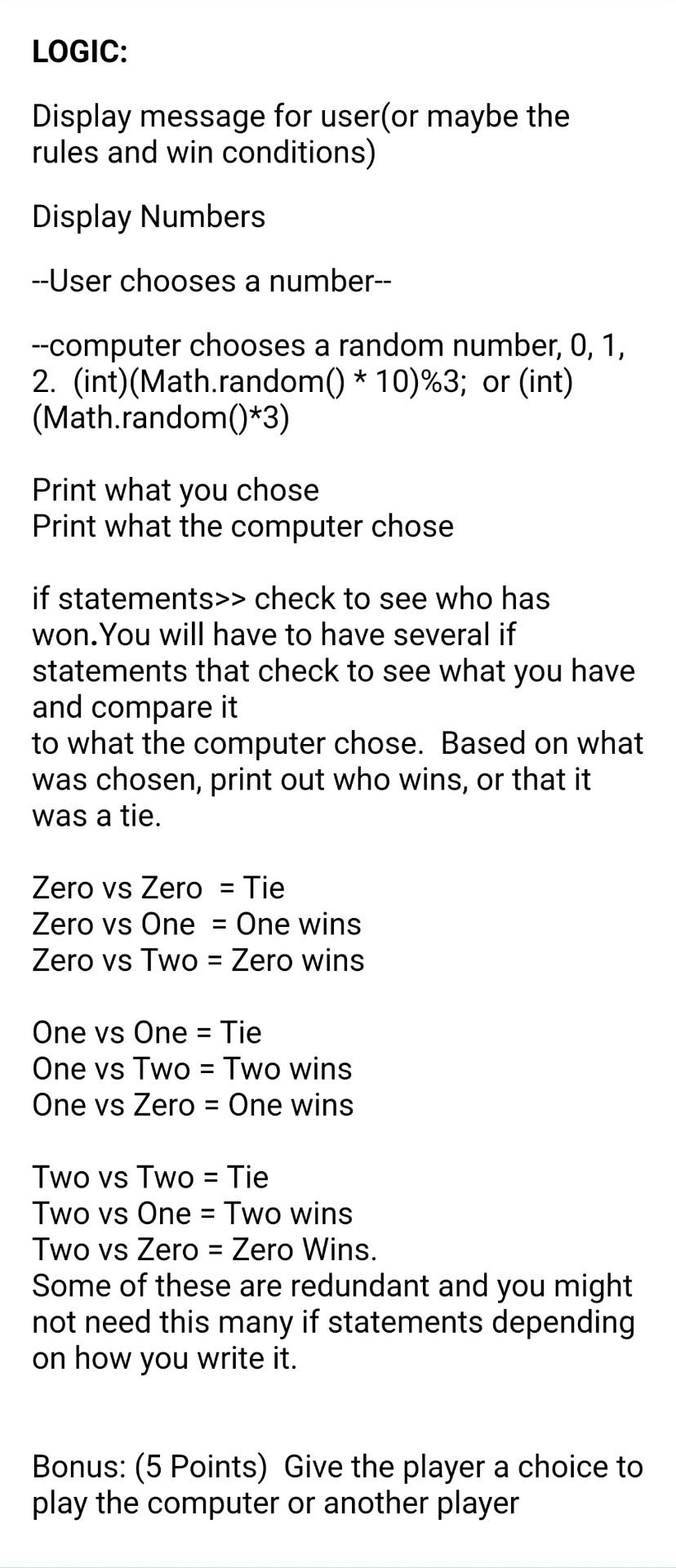 a game between you and the computer called number wars. The program