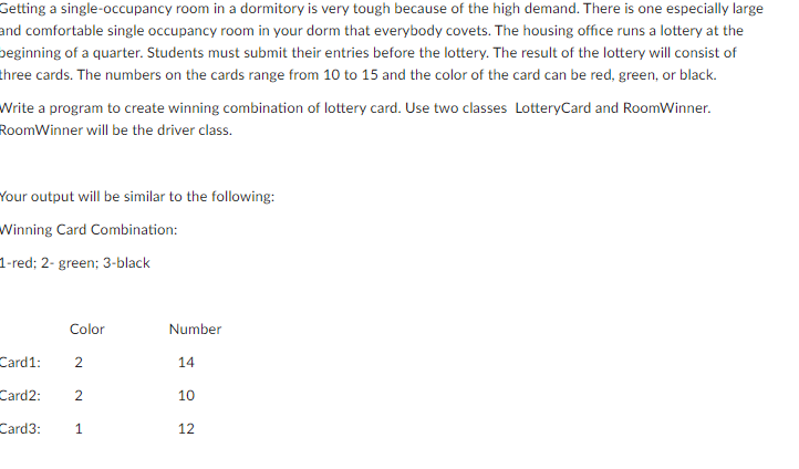 In java eclipse Getting a single-occupancy room in a dormitory is