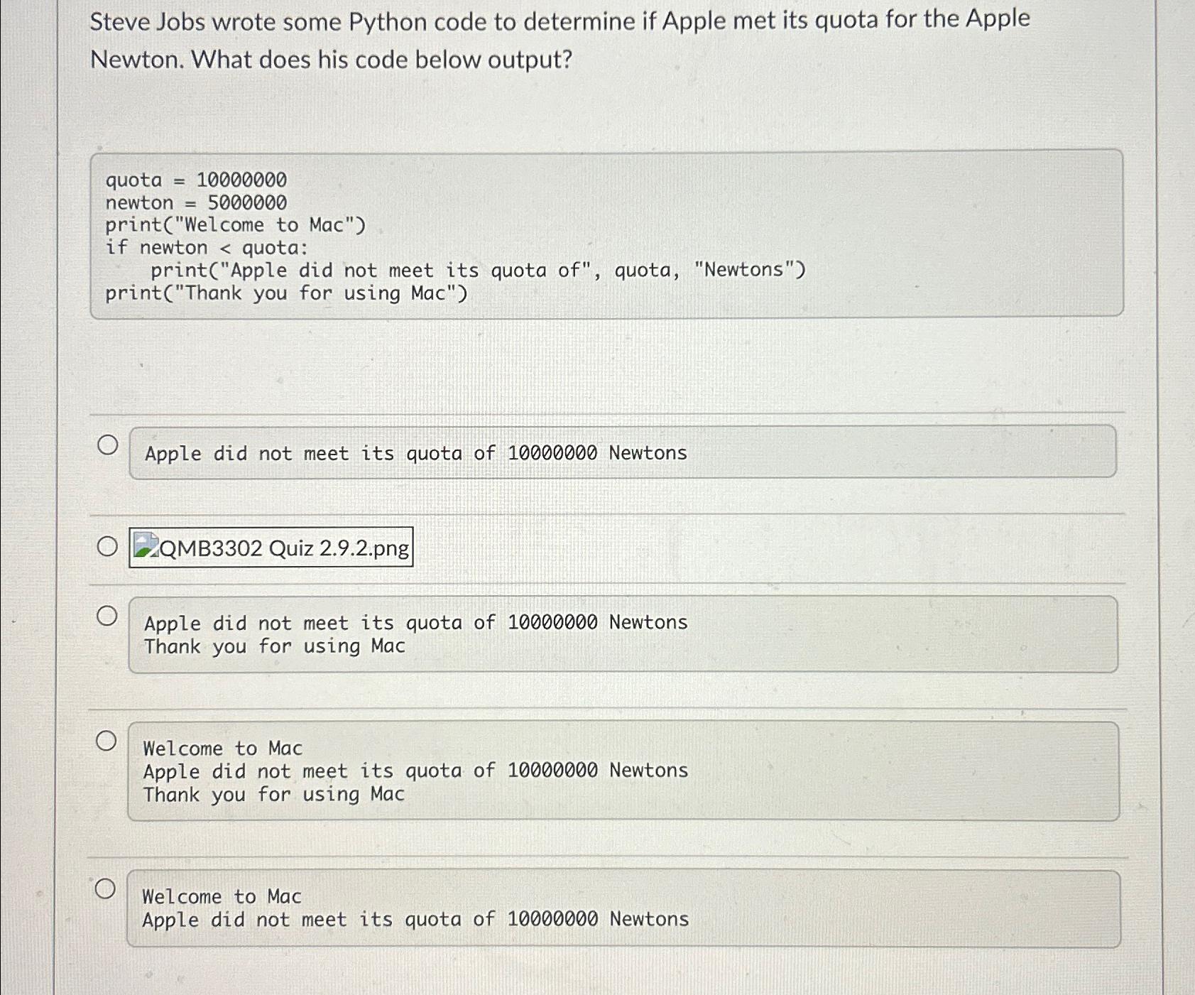  Steve Jobs wrote some Python code to determine if Apple met