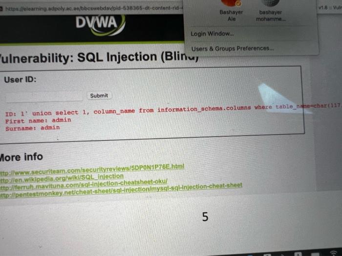 ID: 1 ) OI 1=1 First name: Bob Surname: Smith ID: 1