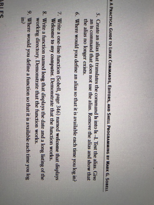 2. Use history and tail (Sobell, page 327) to list the 10