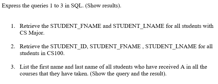 GRADE and GRADE_POINT tables presented below COURSE n. GRADE_POINT Primary Key: GRADE