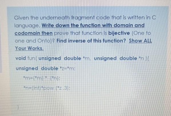  fast please Given the underneath fragment code that is written in