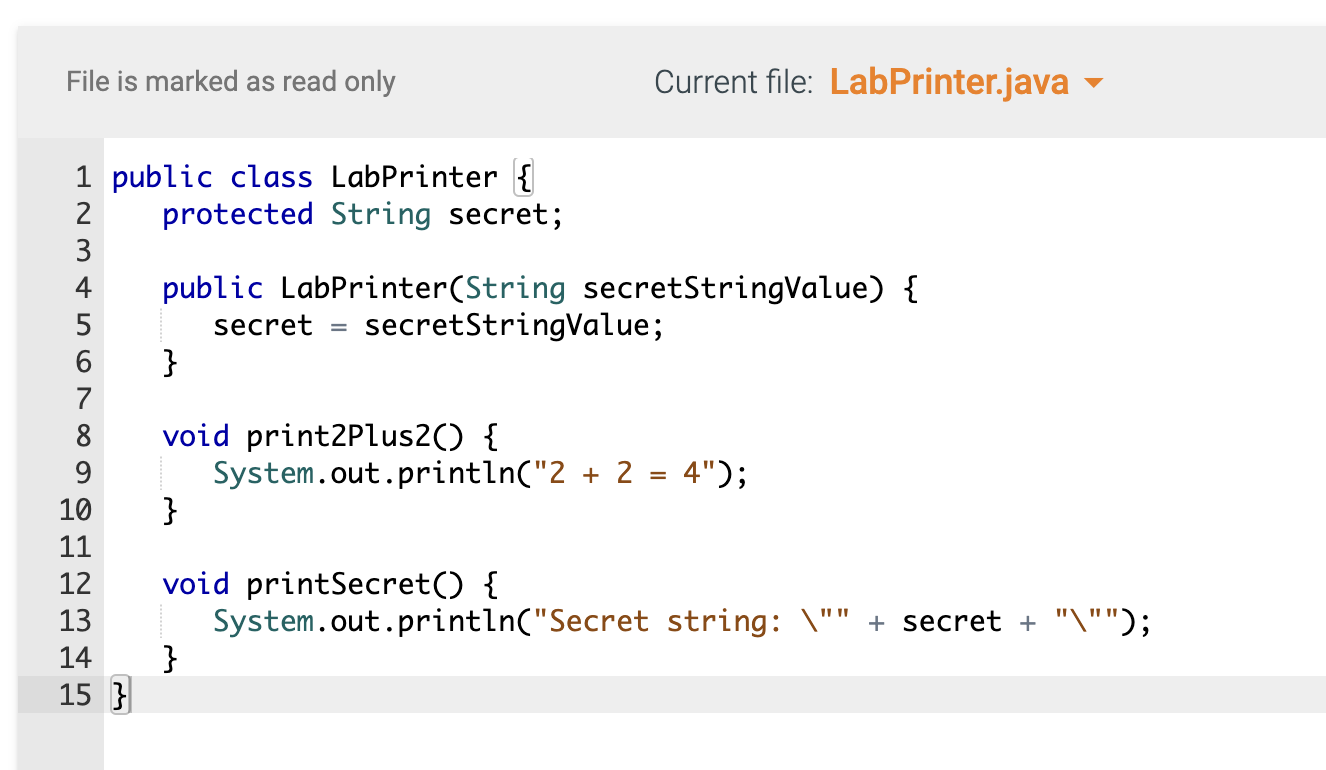 button. Verify that the program's output is: 2+2=4 Unknown method: printPlus 2