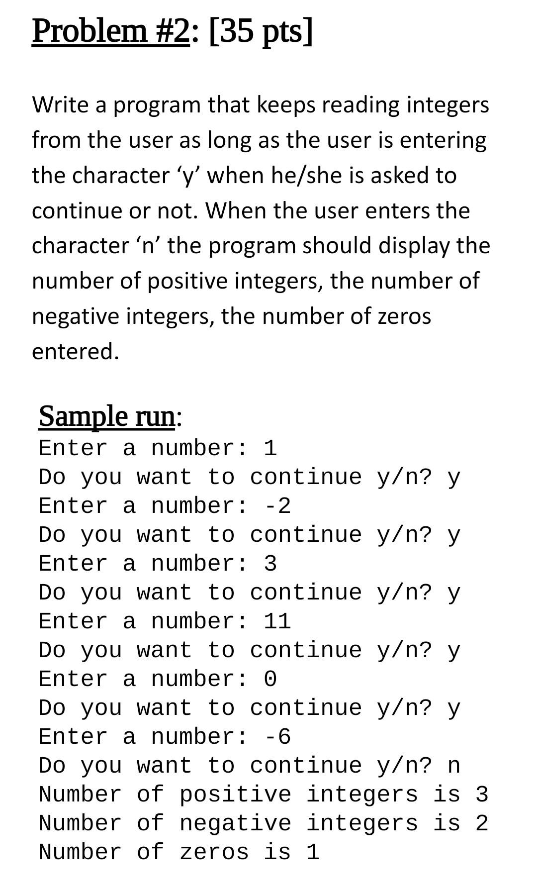 java program I have 30 min to solve it Problem #2: [35