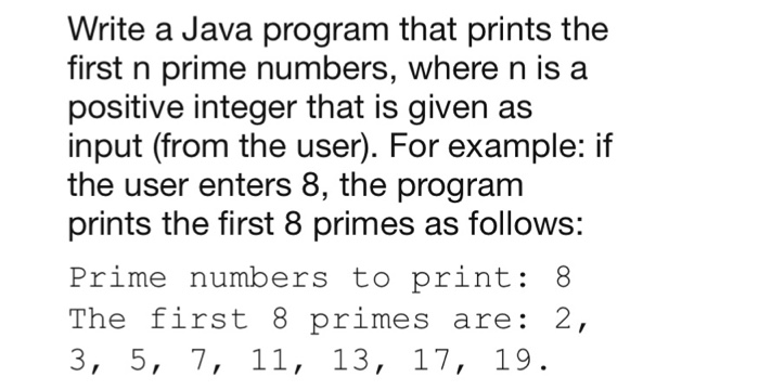  Please solve using java Please dont use (for loop) and printlnf