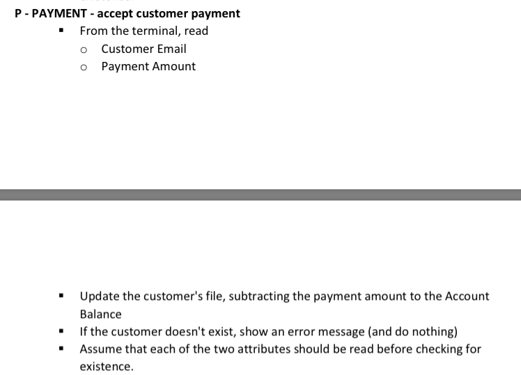 actions or press CTRL-D to exit" echo "C - create a customer