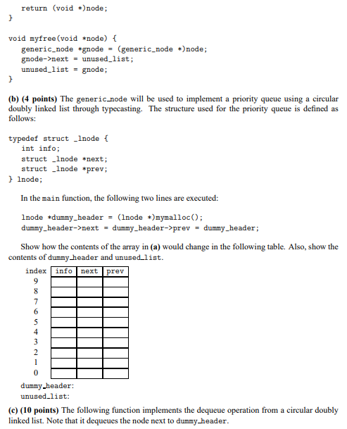 linked list(s). Assume that each node in the linked list has the