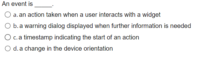 must be implemented to avoid a syntax error? a. onTextChanged() only b.
